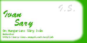 ivan sary business card